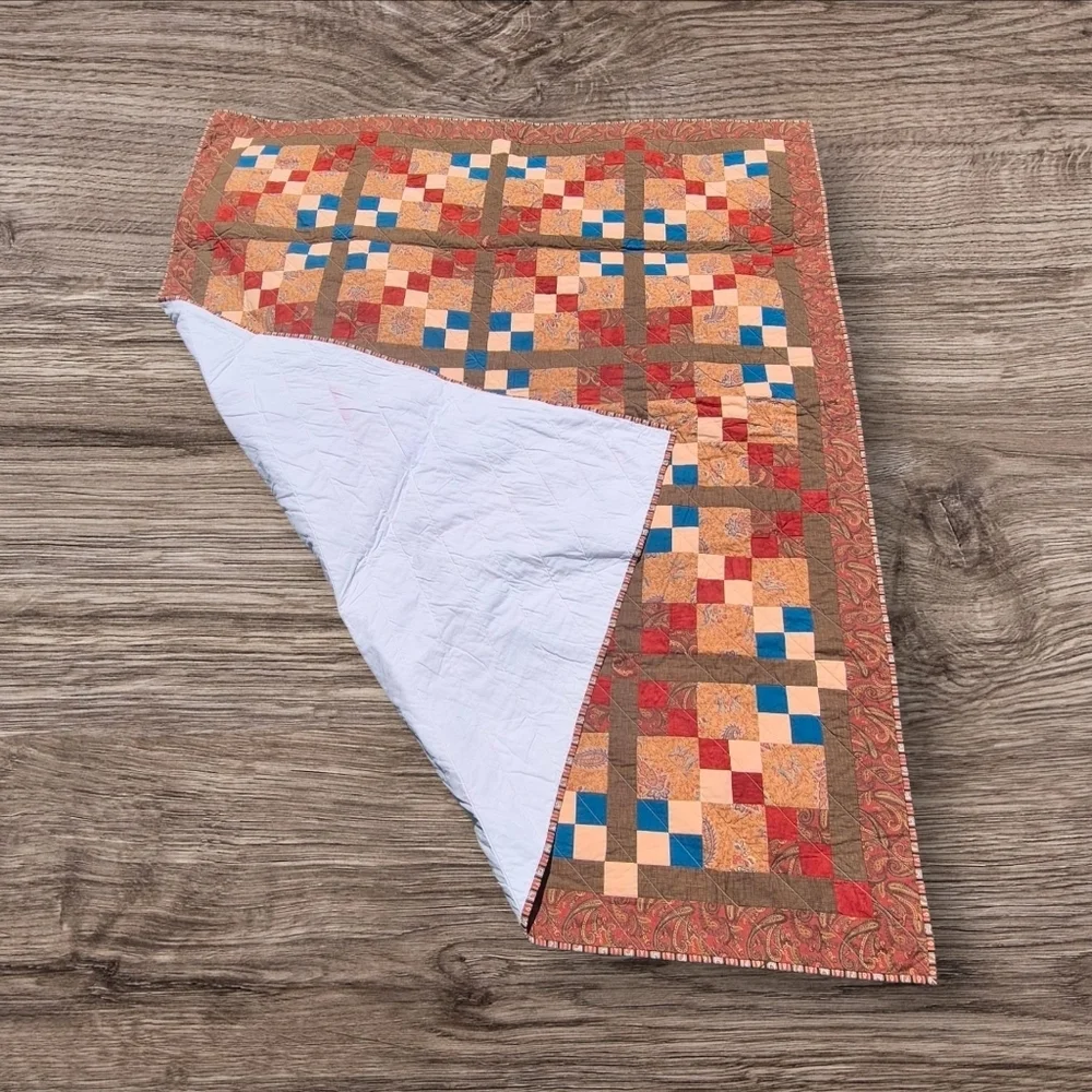 Handmade Brown/Red Tone Quilt  63